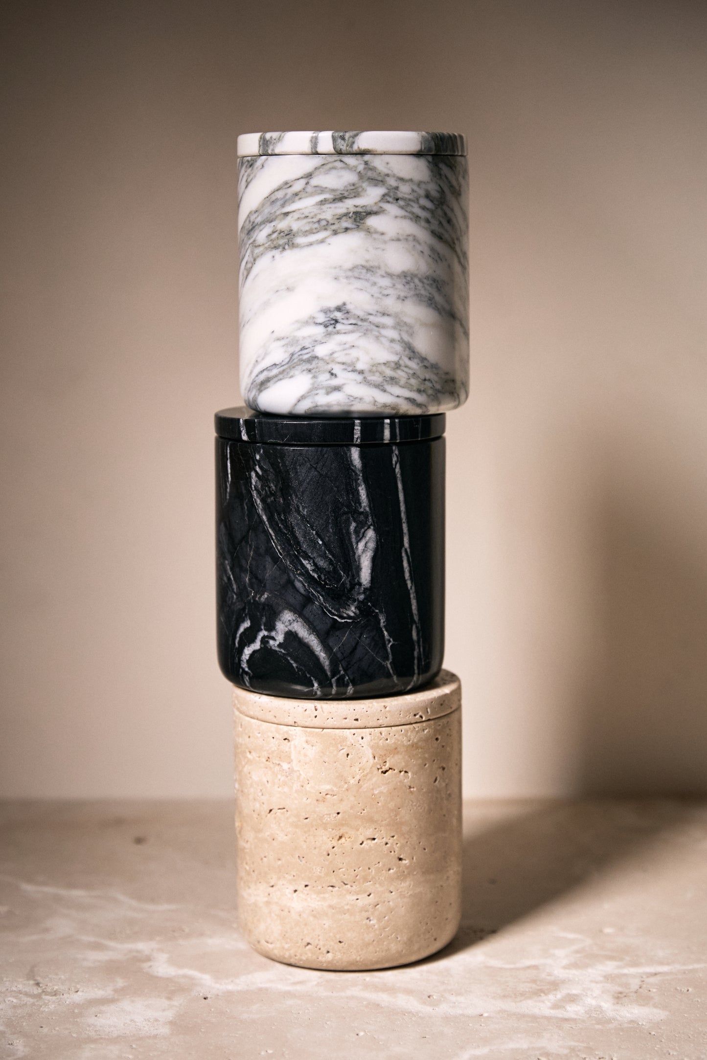 White & Grey Marble Vessel